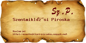 Szentmiklósi Piroska névjegykártya
